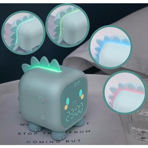 Kids Alarm Clock Cute Dinosaur Digital Alarm Clock For Kids Bedside Clock ChildrenS Sleep Trainier Wake Up Light Night Light