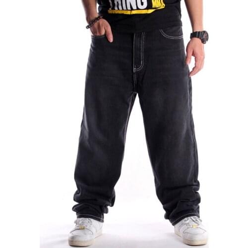 Oversized Men Baggy Jeans Loose Streetwear Pants Straight Harem Hip Hop Brand Black Denim Wide Leg Trousers Large Size 30 - 46