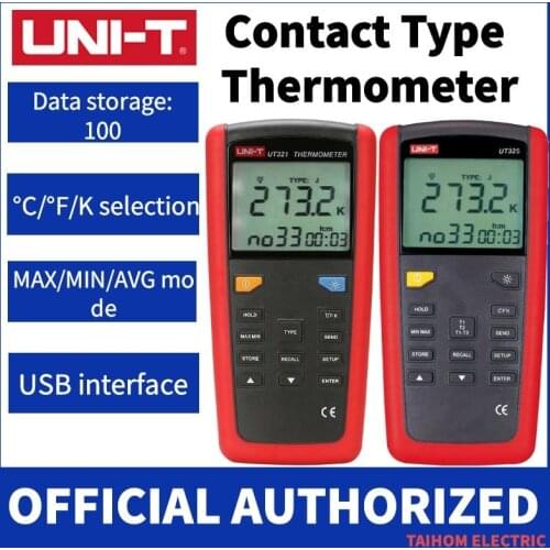 UNI-T Contact Type Termometers Range -200~1375 USB Interface Industrial Temperature Test Selection Type K.J.T.E.R.S.N UT321UT325