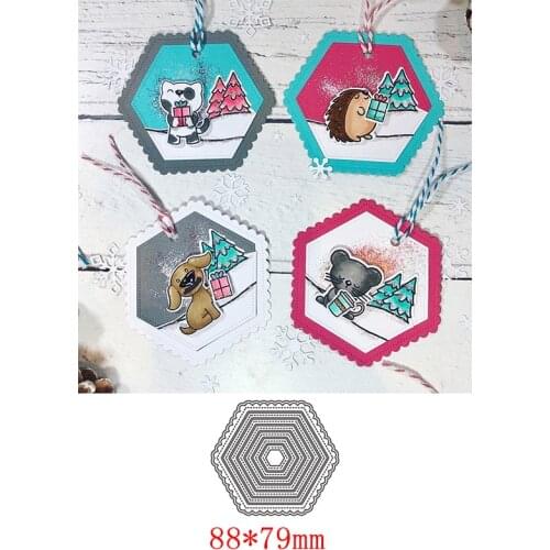 Hot Cover Hexagon Frame Set 2020 New Metal Cutting Dies For Scrapbooking Craft Die Cut Card Embossing Stencil Photo Album
