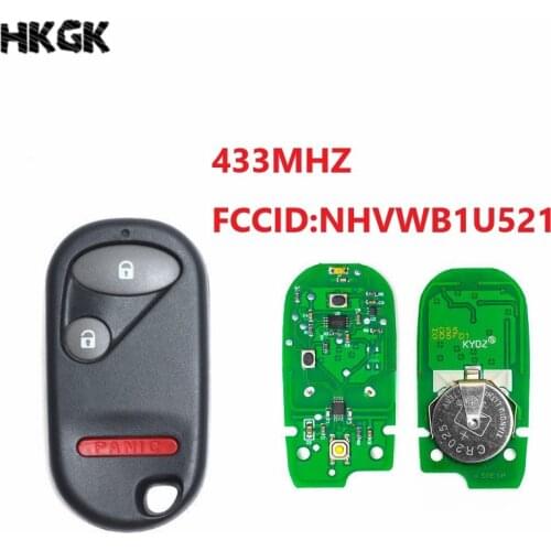 2+1Buttons Remote Key 433 mhz for Honda Civic 2001-2005 Pilot 2003 2004 2005 2006 2007 NHVWB1U521