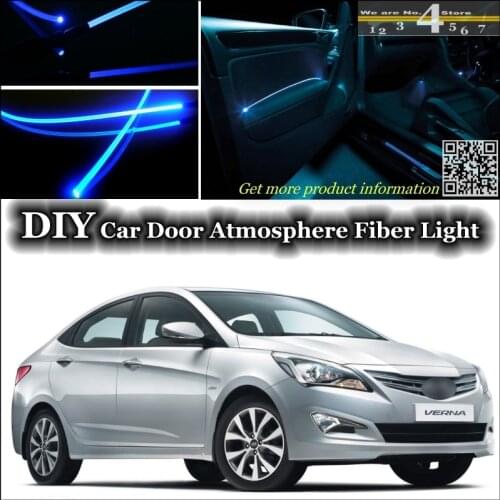 Interior Ambient Light Tuning Atmosphere Fiber Optic Band Lights For Hyundai Excel Pony Brio Avega Fluidic Solaris Door Panel