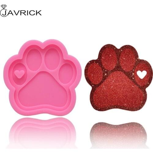 Crystal Epoxy Resin Mold Bear Paw Keychain Casting Silicone Mould DIY Crafts Jewelry Pendant Making Tools