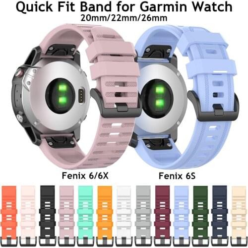 Easy fit Band Bracelet for Garmin Fenix 6S 6 6X Pro Straps Silicone with Metal Buckle 20mm 22mm 26mm Fenix 5 Pro Watchband 2020