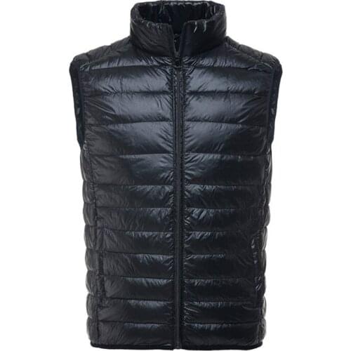 Mens Duck Down Vest Jackets 2020 Autumn Winter New Fashion Casual Collar Collar Warm Windproof Brand Coat Male