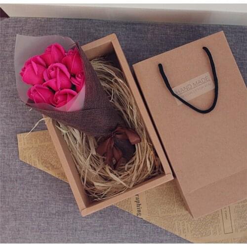 Soap Flower Rose with gift box Artificial Flower Bouquet Multicolor Rose Wedding Flower Christmas Decoration Fake Rose Flower