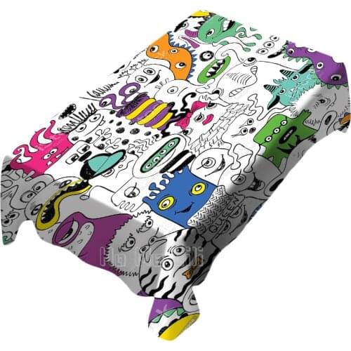 Zombie Doodle Set Vector Humor Cartoon Table Cloth Indoor And Outdoor Art Decor