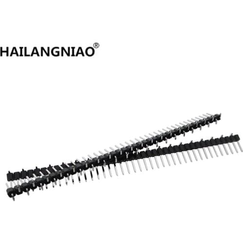 New 100pcs 2.54mm 0.100" Single row 1x40 P 40 Pin Header Male SMT SMD Mount PCB Strip Connector straight