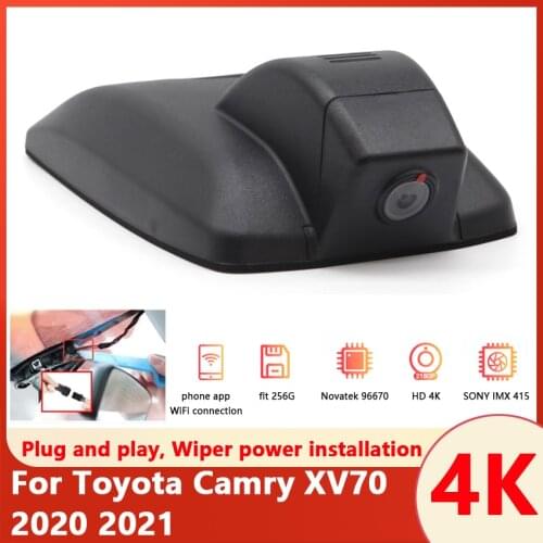 New 4K Car Driving Video Recorder DVR Control APP Wifi Camera Full HD 2160P Registrator Dash Cam For Toyota Camry XV70 2020 2021