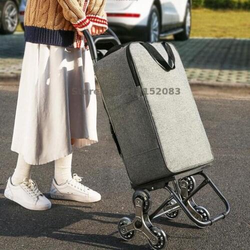 Portable Home Shopping Cart Shopping Artifact Small Pull Cart Trolley Pull Cargo Trailer Net Red Lightweight Folding Trolley