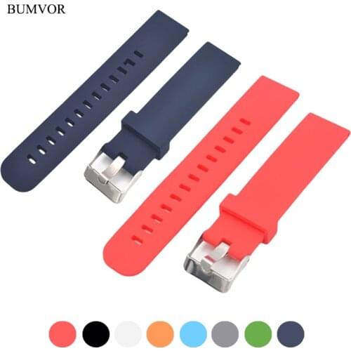8 Colors Silicone Strap 18/20/22mm Smart Watch Replacement Strap Waterproof and Breathable Wristband for Samsung Huawei Watches