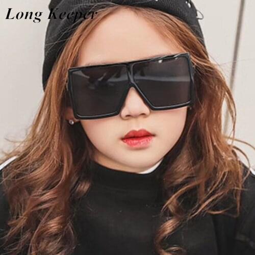 LongKeeper Oversize Square Kids Sunglasses Girls Boys Baby Festival Punk Sun Glasses UV400 Children Oculos De Sol Masculino