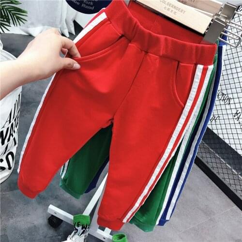 2020 Spring Autumn Baby Boys Casual Soprt Pants Childrens Loose Striped Pants Kids BoysTrousers Childrens Clothing 2-7 Years