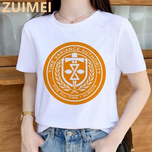 2021 New Variant Tva Print Harajuku Top Women T-shirt Casual Ladies Basic O-collar Short Sleeved Women T-shirt Girl,Drop Ship
