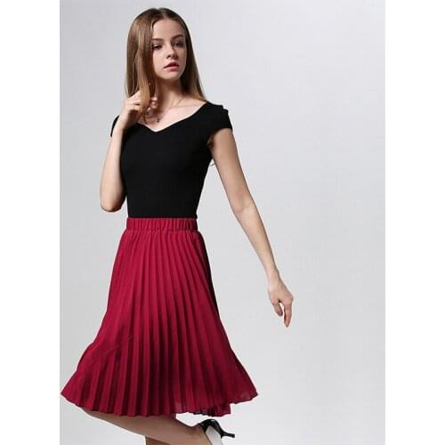 Women Chiffon Pleated Skirt Vintage High Waist Tutu Skirts Womens Saia Midi Rokken 2021 Summer Style Jupe Femme Skirt