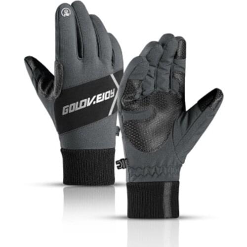 Winter Mens Ski Gloves Outdoor Waterproof Windproof Women Plus Velvet Thick Warm Climbing Sports Cycling Reflect Light Gloves