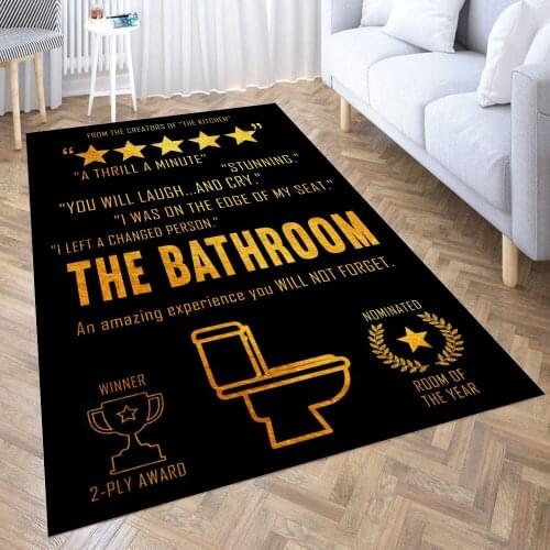 Golden Toilet Room Carpet for Living Room 3D Anime Cartoon Rug Gamer Teen Room Bedside Lounge Rug Kids Children Floor Mats