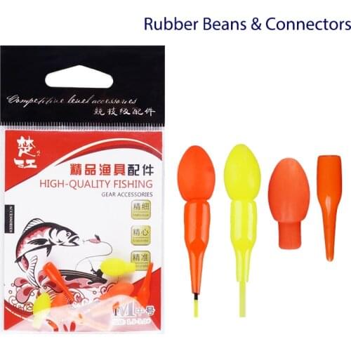 Fishing Float Rubber Beans Connectors Vertical Buoy Drift Tail Conspicuous Rubber Beans & Connectors Color Random Fishing Tool