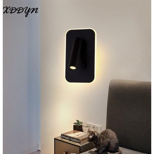 13W Modern Led Home Wall Lamp For Bedroom Living room Study room Sconce Wall Lights Black&White Metal Lighting Fixtures 110 220V