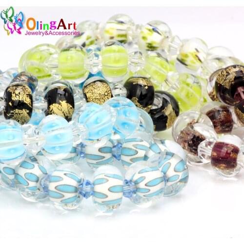 2018 New Lamp work beads 2PCS/lot 15MM Round shape Imported raw materials High-quality handmade glass beads DIY Jewelry making