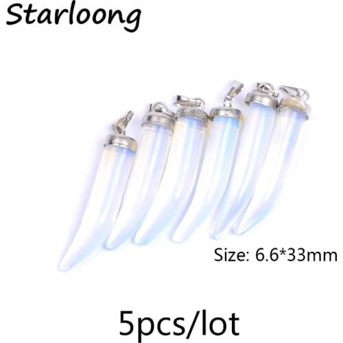 5pcs/lot egg white spike opal stone cat eyes pendant little charm pendant for necklace DIY jewelry making