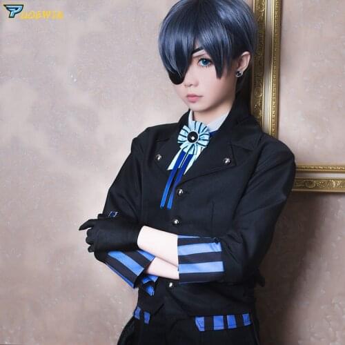 Anime Black Butler Ciel Phantomhive Cosplay Costumes Book of the Atlantic Kuroshitsuji Cosplay Costume Halloween with Wig