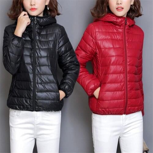 Gowyimmes New Autumn Winter Women Long Sleeve Cotton Coats Female Hooded Jacket Casual Short Cotton-padded Parkas Outwear PD544