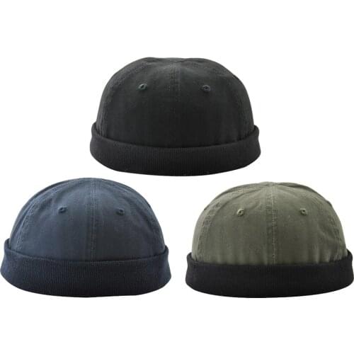 Cotton Brimless Adjustable Docker Hat Beanie Cap - Stylish No Visor Cap for Men and Women