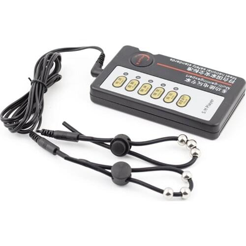 Electro Shock Penis Rings,Beads E-stim Massage Cock Ring Adjust Line Straps,Penis Electrical Stimulation,Adult Sex Toys For Men