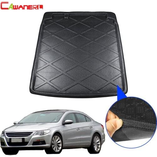 Cawanerl Car Trunk Mat Tail Boot Tray Liner Floor Luggage Carpet Cargo Mud Kick Pad For Volkswagen Passat CC 2010-2018