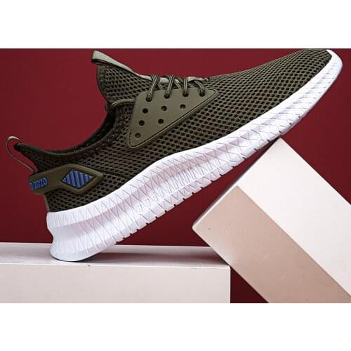 HUCDML Mesh Breathable Sneakers for Men Comfortable Big Size Male Footwear Lightweight Running Walking Chaussure Homme 39-48