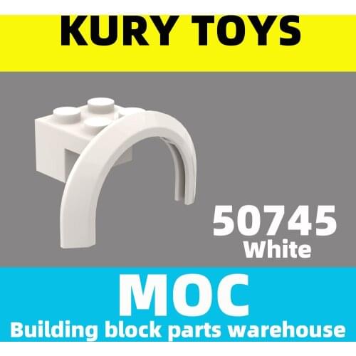 Kury Toys DIY MOC For 50745 Building block parts For Vehicle, Mudguard 4 x 2 1/2 x 1 2/3 with Arch Round For Vehicle-Land