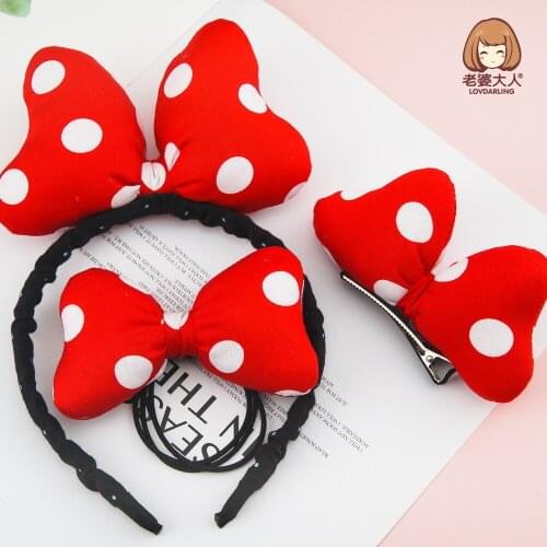 Cute Classic Cartoon Big Red Bow Cartoon Headband Childrens Performance Hair Ornaments Girl Hair Band Performance Ornament