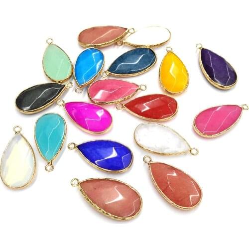 Fashion Natural Stone Water drop shape Agates Pendant for Jewelry Making Diy necklace accessories Reiki Healing Jewellery Gift