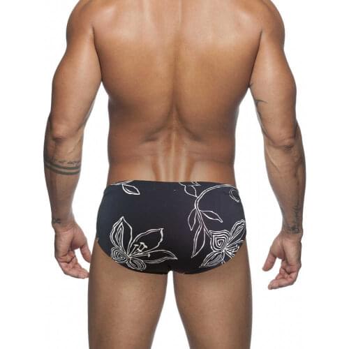 New Printed Swimming Trunks Sexy With Pad Mens Swimwear Low Waist Triangle Sport Wear For Bathing Breathable Swim Suit Shorts