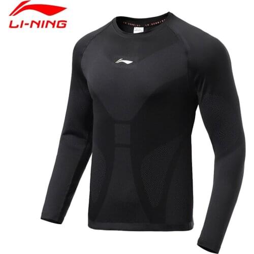 Li-Ning Men Running Long Sleeve Top Reflective Slim Fit 76%Polyester 17%Nylon 7%Spandex LiNing Sports Sweatshirts ATLR067