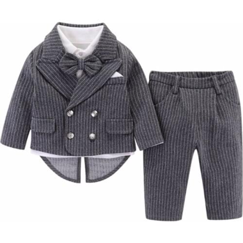 2020 New Baby Clothing Set Cotton Childrens Clothes Boy Suit Gentleman Clothing Baby Boy Clothes Long Sleeve Fashion Party Suit