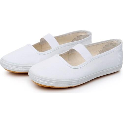 2021 new canvas shoes ladies work shoes elastic flat white casual shoes Q165