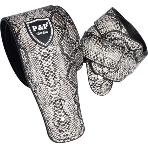 New P&P Snake Electric Guitar Strap PU Leather Guitar Bass Personality Straps Factory 145cm