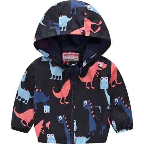 2019 New Baby Boys Cartoon Hooded Clothing 2-6y Kids Long Sleeved Spring Thin Jacket Girls Cute Zipper Outfits Kids Windbreaker