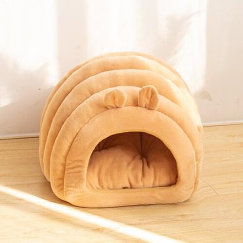 Autumn and Winter Comfortable Semi-enclosed Warm Pet Nest Soft and Cute Cat Bed Sleeping Medium Small Dog House Puppy Supplies