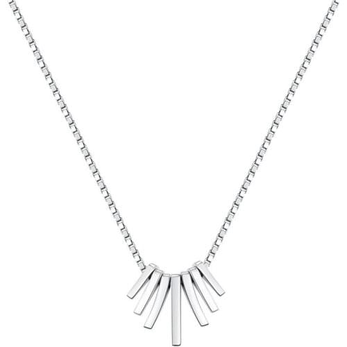 Simple 925 Sterling Silver Geometric Tassel Necklaces For Women Girl Birthday Gift Sterling Silver 925 Jewelry Collares kolye