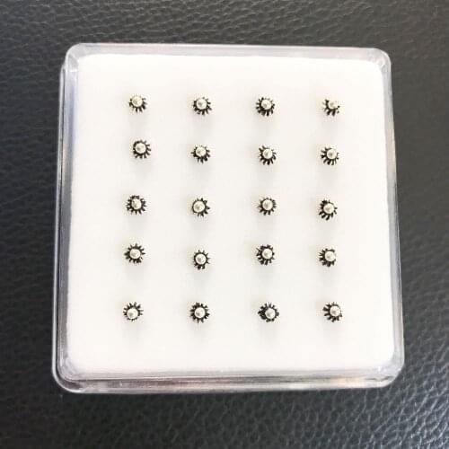 925 sterling silver nose studs body flower piercing jewelry ball twist fashion ornaments gift wedding party