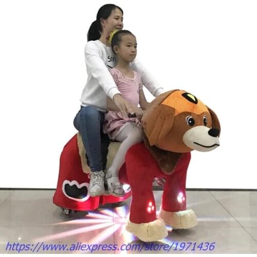 Large Size Plush Animal Shopping Malls Coin Operated Kiddie Game Machine Amusement Park Stuffed Toy Walking Animal Rides