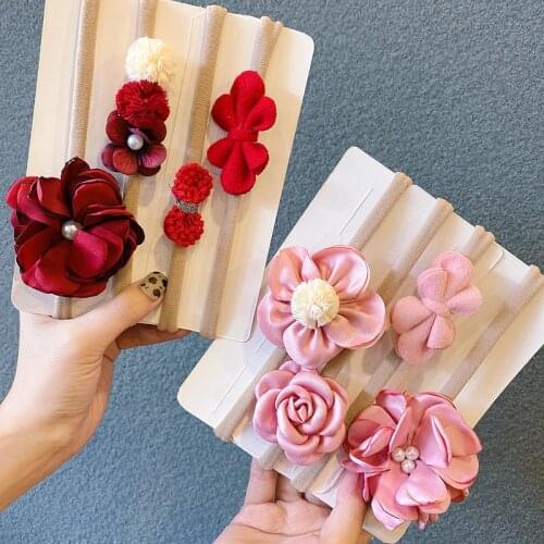 4 Pcs/Lot Baby Headband Crown Flower Bows Haarband Baby Girl Headbands Newborn Hair Accessories Elastic Baby Hair Band Turban