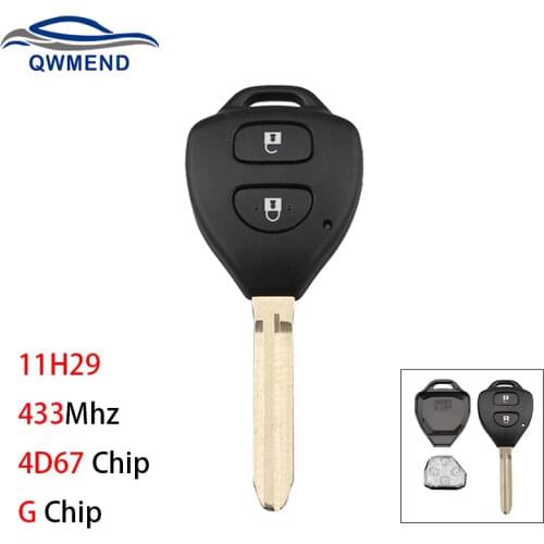 BHKEY 11H29 Smart Car Key fob for Toyota RAV4 Corolla (Europe) 2006-2010 Car Remote Key 433Mhz 4D67 Chip G Chip