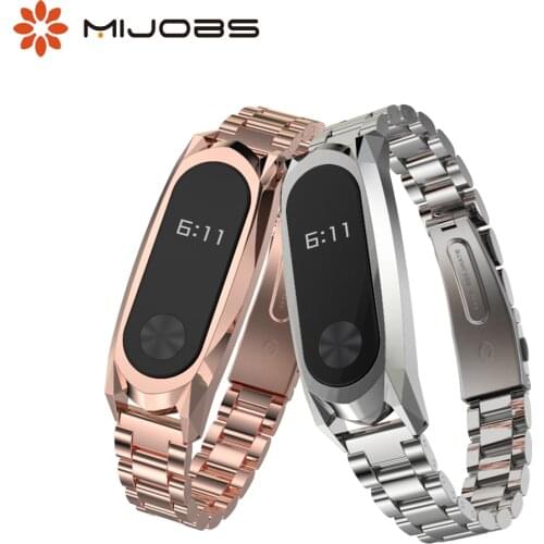 Mi Band 2 Strap for Xiaomi Mi Band 2 Bracelet Metal Wrist Strap for Xiaomi Band 2 Wristbands Screwless Stainless Steel Magnetic
