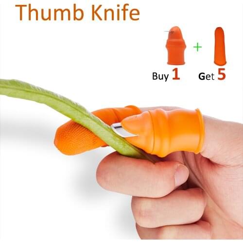 Finger Sleeve Thumb Knife Finger Protector Vegetable Harvesting Knife Plant Blade Scissors Cutting Rings Garden Gloves