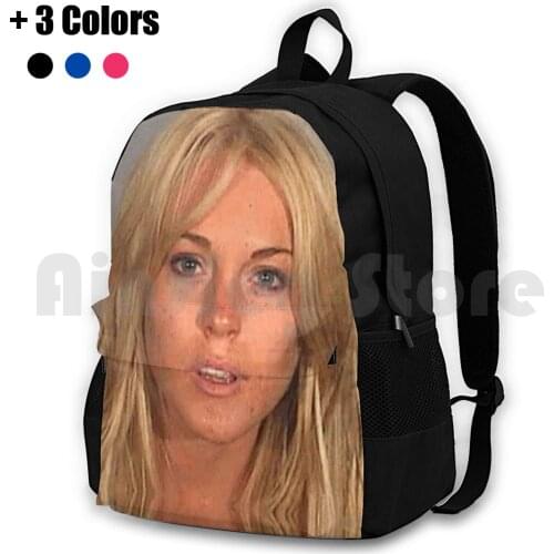 Lindsay Lohan Mugshot Outdoor Hiking Backpack Riding Climbing Sports Bag Lindsay Lohan Lohan Celebrity Mugshot Mugshots True