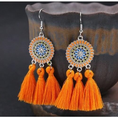 New Bohemian Fashion Long Tassel Earrings Female Creative Girl Love Gift Wedding Accessories Wholesale